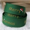 Order  Go Grosgrain - 15mm Merry Christmas Hat Green/Gold